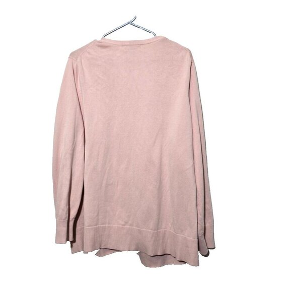 Lands End Cardigan 3X 24/26W Pink Basics Stretch Button Up Comfort Breathable - Picture 2 of 13